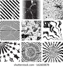 Set of stripes,spirals and textures 