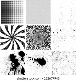 Set of stripes,spirals and textures 