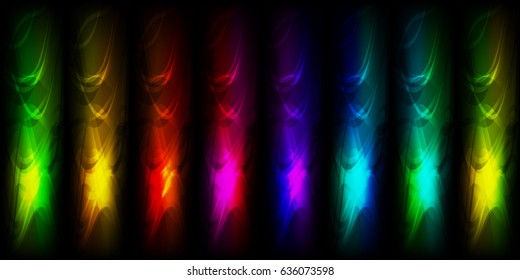 A set of strips of foil. Bright metal strips for decoration banners