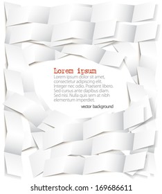 Set of strips of white paper and space for text. Vector.