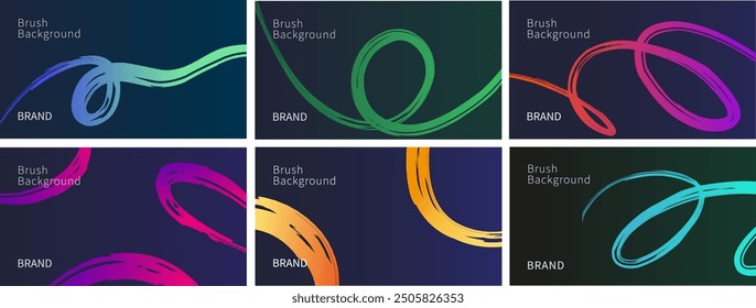 Set stroke colorful ink background