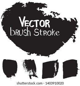 Set of strokes of black paint. Vector brush grunge. Collection of monochrome banners. Templates for inserting text
