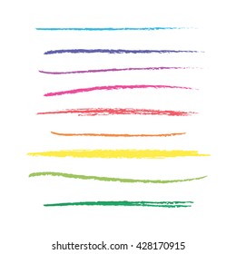 set of strokes of colored pencils. vector illustration