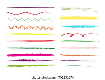 set of strokes of colored pencils. vector illustration