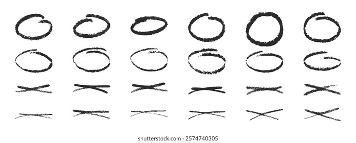 A set of strokes and doodles with marker pen, pencil, chalk . Hand drawn doodles, swirls and curves. Vector illustration of various strokes and lines drawn with charcoal.