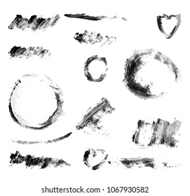 a set of strokes made with mascara for eyelashes. isolated vector illustration