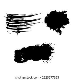 A set of strokes with spots. Vector illustration of drawing brushes for design. Designed for the design of various design projects: posters, banners, stickers, templates, stickers.