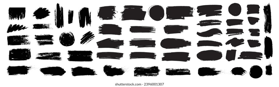 Set of strokes stock with canvas paper texture
