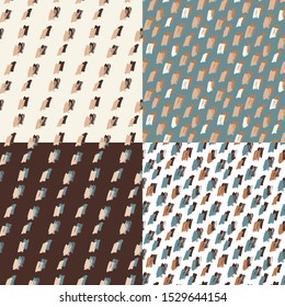 Set. Strokes. Vector illustration with patterns.