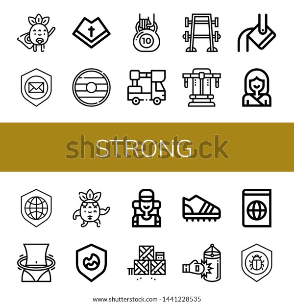 Set Strong Icons Such Superhero Shield Stock Vector Royalty Free