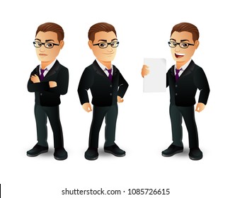 Set of strong man characters