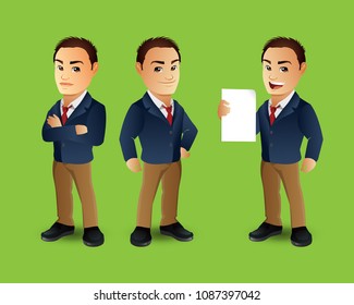 Set of strong man characters
