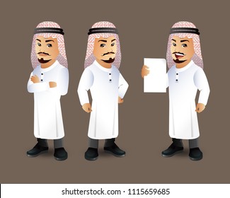 Set of strong man characters