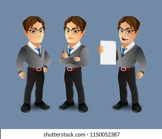 Set of strong man characters