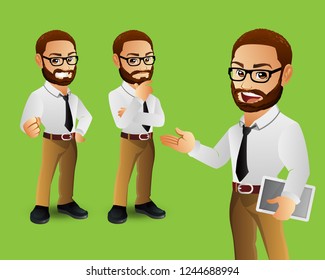 Set of strong man characters