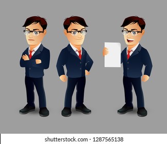 Set of strong man characters
