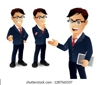 Set of strong man characters