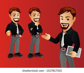 Set of strong man characters
