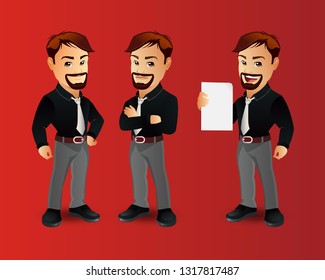 Set of strong man characters
