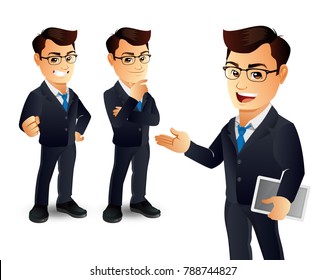 Set of strong man characters