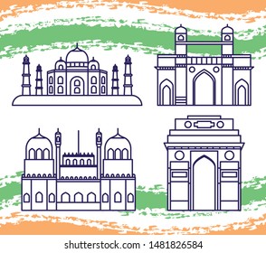 set of structures emblematic of indian