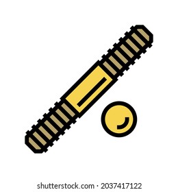 Set Stud Bolt Color Icon Vector. Set Stud Bolt Sign. Isolated Symbol Illustration