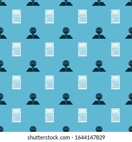 Set Student and Calculator on seamless pattern. Vector