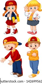 Set of student character illustration
