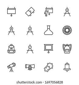 Set of student related vector line icons. Premium linear symbols pack. Vector illustration isolated on a white background. Web symbols for web sites and mobile app. Trendy design. 