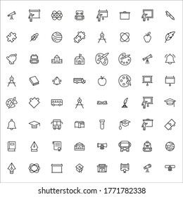 Conjunto de iconos de línea vectorial relacionados con el estudiante. Paquete de símbolos lineales premium. Ilustración vectorial aislada en un fondo blanco. Símbolos web para sitios web y aplicaciones móviles. Diseño de moda. 