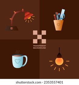 set study flat design vector illustration