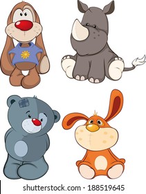 Set of stuffed toys cartoon 