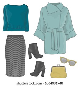 Set of style clothes for ladies