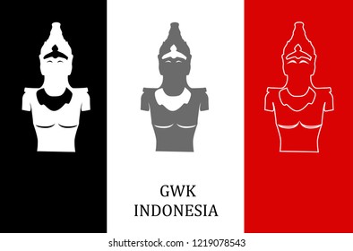 set in the style of a flat design on the theme of Indonesia.