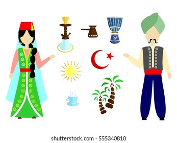 set in the style of a flat design on the theme of turkey.
