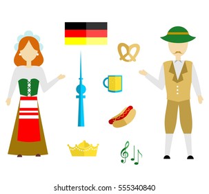 set in the style of a flat design on the theme of germany.