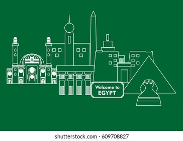 set in the style of a flat design on the theme of egypt.
