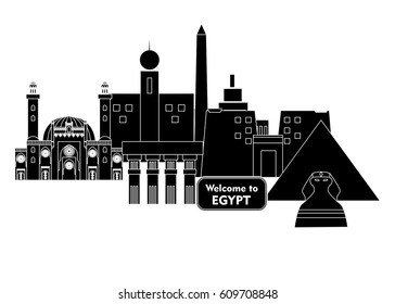set in the style of a flat design on the theme of egypt.