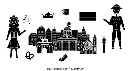 set in the style of a flat design on the theme of germany.