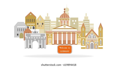 set in the style of a flat design on the theme of germany.
