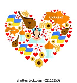 set in the style of a flat design on the theme of ukraine.