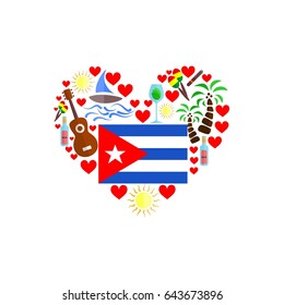 set in the style of a flat design on the theme of cuba.