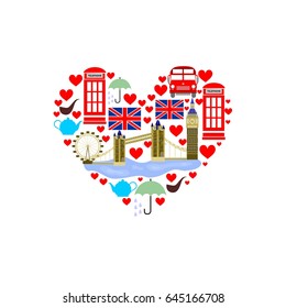 set in the style of a flat design on the theme of Great Britain.