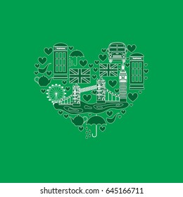 set in the style of a flat design on the theme of Great Britain.
