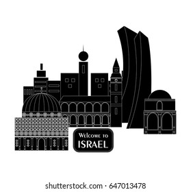 set in the style of a flat design on the theme of israel.