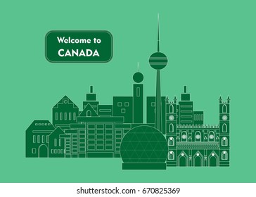 set in the style of a flat design on the theme of canada.