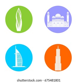 set in the style of a flat design on the theme of dubai.