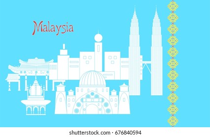set in the style of a flat design on the theme of Malaysia.
