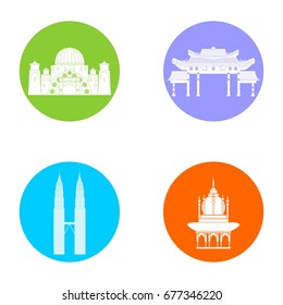 set in the style of a flat design on the theme of Malaysia.
