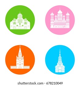 set in the style of a flat design on the theme of russia.